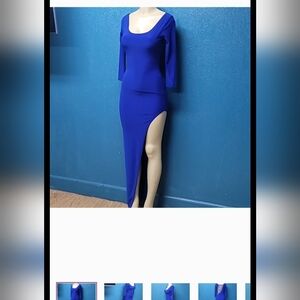 Foreign Exchange Royal Blue Asymmetrical Dress